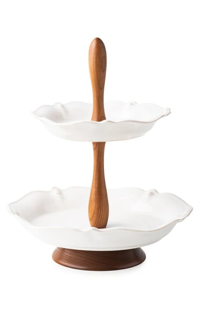 Shop Juliska Berry & Thread Tiered Ceramic Serving Stand In White