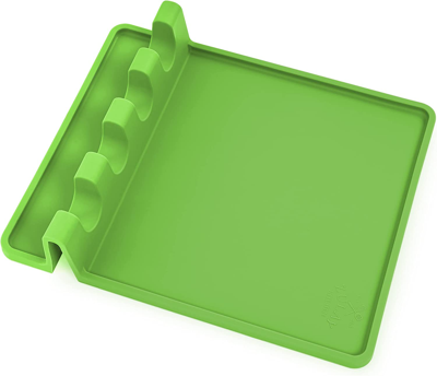 Shop Zulay Kitchen Silicone Utensil Holder With Drip Pad For Multiple Utensils In Green