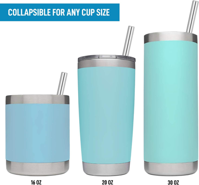 Zulay Kitchen Compact, Portable & Eco-friendly Reusable Collapsible Straw Keychain With Case And Cleaning Tool In Silver