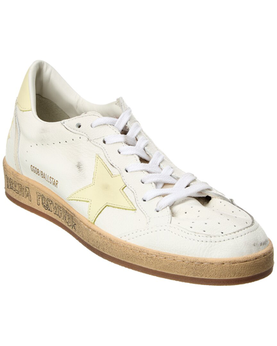 Shop Golden Goose Ball Star Leather Sneaker In White