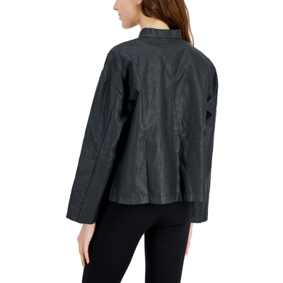 Shop Eileen Fisher Womens Lightweight Short Shirt Jacket In Black