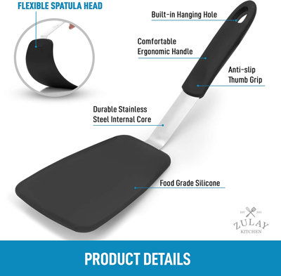 Shop Zulay Kitchen Large 13 Inch Flexible Silicone Spatula In Black