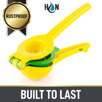 Zulay Kitchen 1 Piece Metal 2-in-1 Lemon Lime Squeezer - Max Extraction Hand Juicer In Yellow