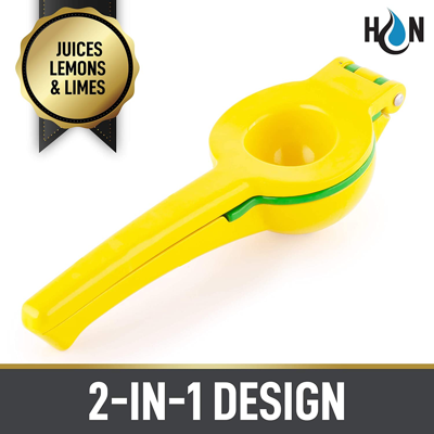 Zulay Kitchen 1 Piece Metal 2-in-1 Lemon Lime Squeezer - Max Extraction Hand Juicer In Yellow