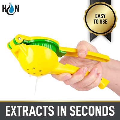Zulay Kitchen 1 Piece Metal 2-in-1 Lemon Lime Squeezer - Max Extraction Hand Juicer In Yellow