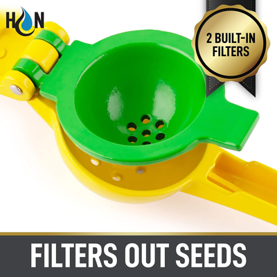 Zulay Kitchen 1 Piece Metal 2-in-1 Lemon Lime Squeezer - Max Extraction Hand Juicer In Yellow