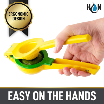 Zulay Kitchen 1 Piece Metal 2-in-1 Lemon Lime Squeezer - Max Extraction Hand Juicer In Yellow