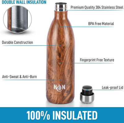 Zulay Kitchen Double Wall Insulated Water Bottle 34oz In Multi
