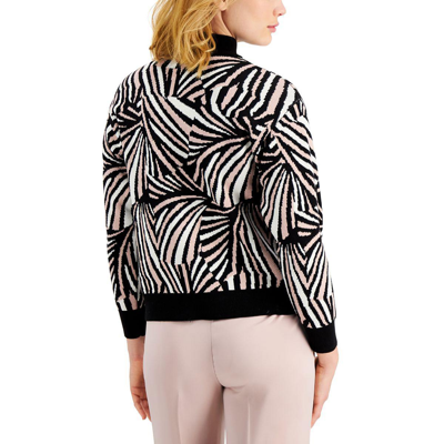 Shop Anne Klein Womens Pattern Knit Mock Turtleneck Sweater In Multi