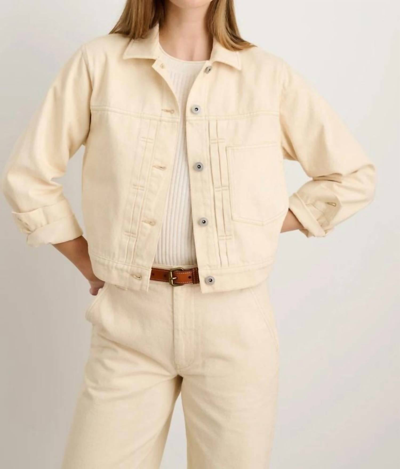 Shop Alex Mill Trucker Jacket Denim In Natural In White