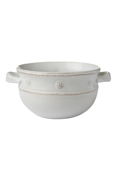 Shop Juliska Berry & Thread Two-handle Ceramic Bowl In Whitewash
