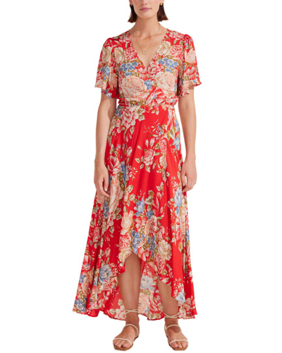 Shop Auguste Sadie Kirby Wrap Maxi Dress In Red