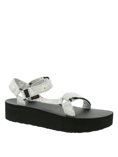 Shop Teva Universal Gloriosa Womens Printed Platform Flatform Sandals In Grey