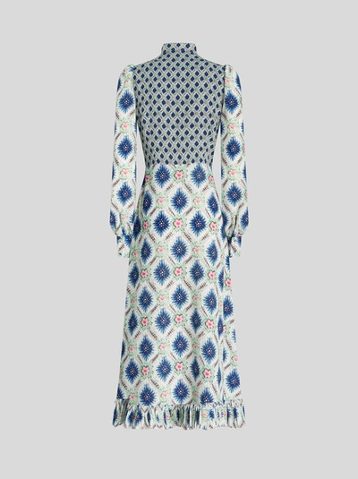 Shop Etro Sablé Dress With Geometric Print In Purple