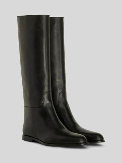 Shop Etro Leather Riding Boots In Black