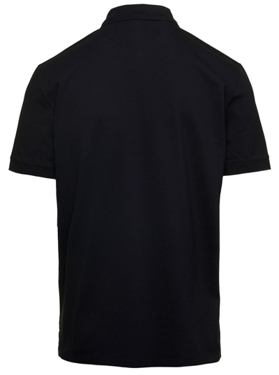 Shop Alexander Mcqueen Black Polo Shirt With Classic Collar And Logo Detail In Cotton Man