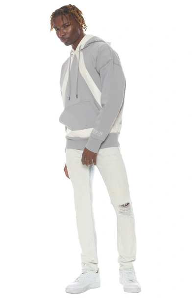 Hvman Taped Cotton Hoodie In Ghost Grey