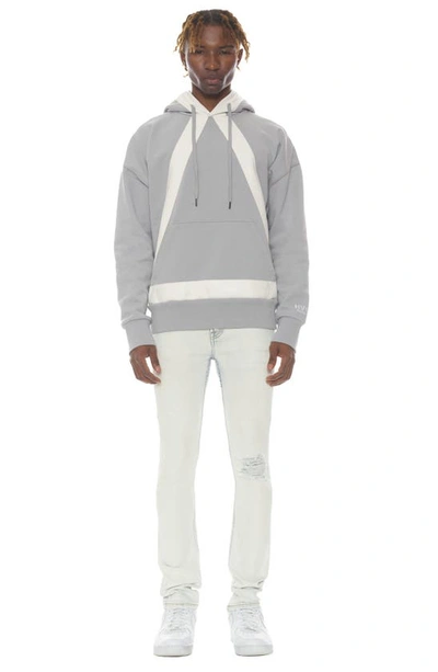 Hvman Taped Cotton Hoodie In Ghost Grey