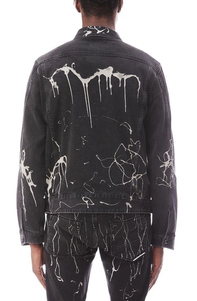 Hvman Mk2 Paint Splatter Denim Jacket In Black Opium