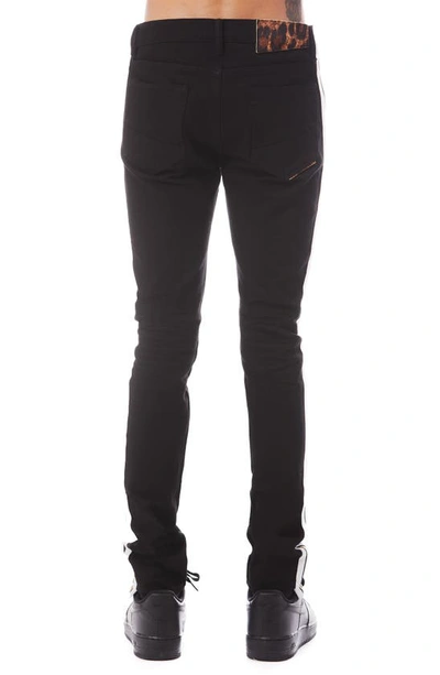 Shop Hvman Strat Super Skinny Stripe Jeans In Black