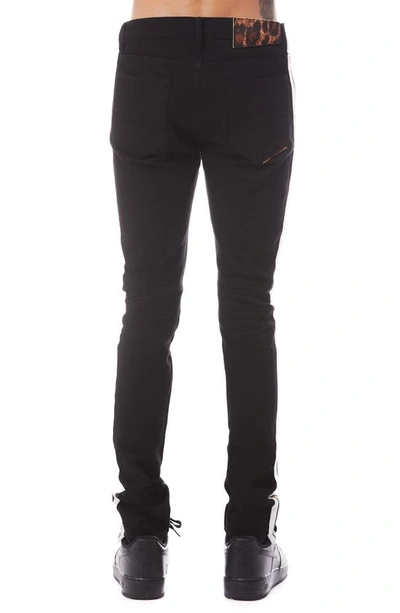 Hvman Strat Super Skinny Stripe Jeans In Black