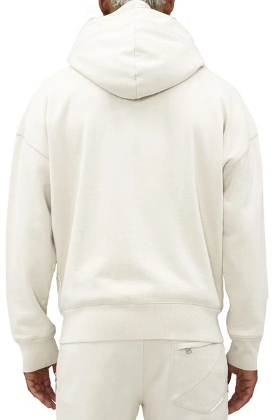 Shop Hvman Double Hood Triangle Logo Zip Hoodie In Cream