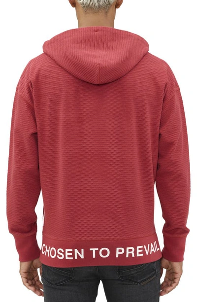 Hvman Logo Waffle Knit Pullover Hoodie In Rosewood