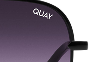Shop Quay High Key 64mm Oversize Aviator Sunglasses In Black / Black Purple Fade
