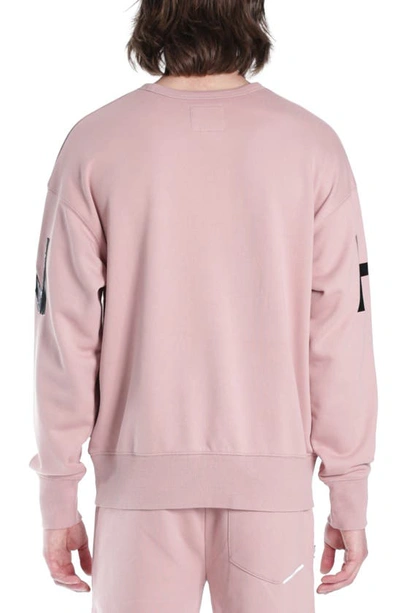 Shop Hvman Logo Crewneck Sweatshirt In Dusty Pink