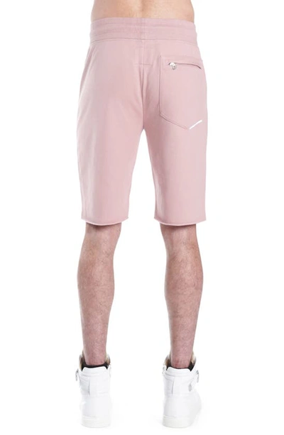 Shop Hvman Logo French Terry Sweat Shorts In Dusty Pink