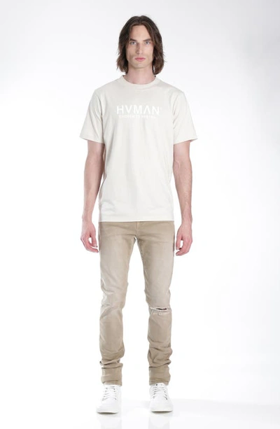 Hvman Cotton Logo Tee In Cream