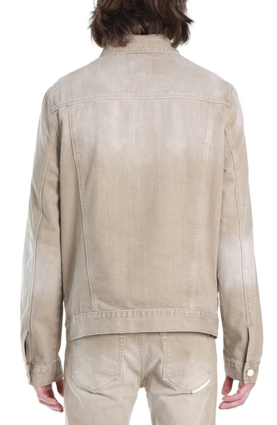 Hvman Mk2 Embroidered Logo Denim Trucker Jacket In Khaki