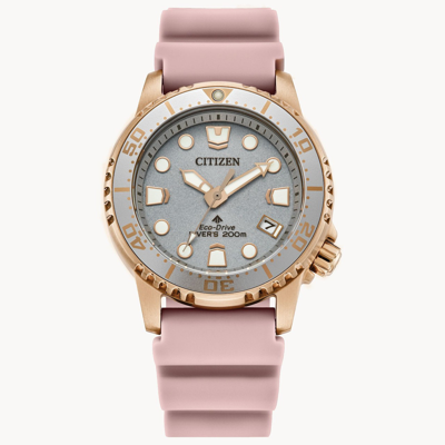 Shop Citizen Promaster Silver Dial Ladies Watch Eo2023-00a In Gold Tone / Pink / Rose / Rose Gold Tone / Silver