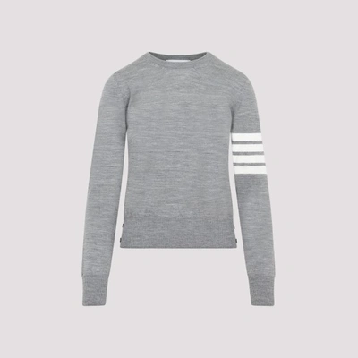 Shop Thom Browne Relaxed Fit Wool Sweater In Lt Grey