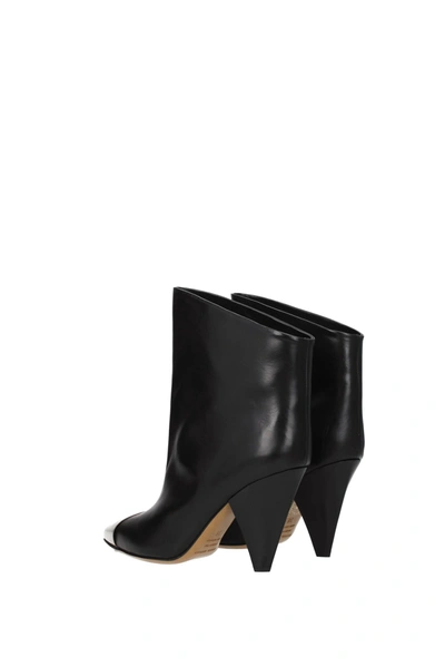 Shop Isabel Marant Ankle Boots Lapio Leather Black