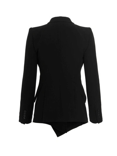 Shop Alexander Mcqueen Asymmetrical Blazer Jacket Jackets Black