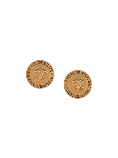 Shop Versace Earrings In Metallic