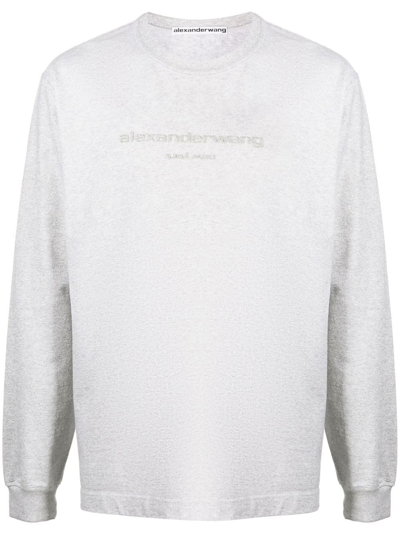 Shop Alexander Wang Long Sleeve T-shirt In Grey