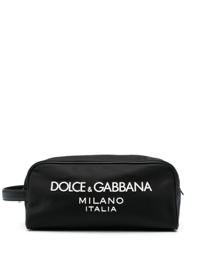 Shop Dolce & Gabbana Logo Wash Bag In Black