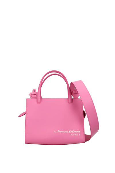 Shop Lanvin Handbags Daybag Leather Pink Flamingo