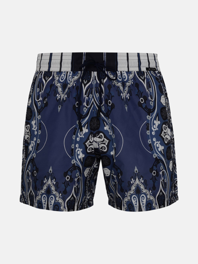 Shop Etro Blue Polyester Swimming Trunks