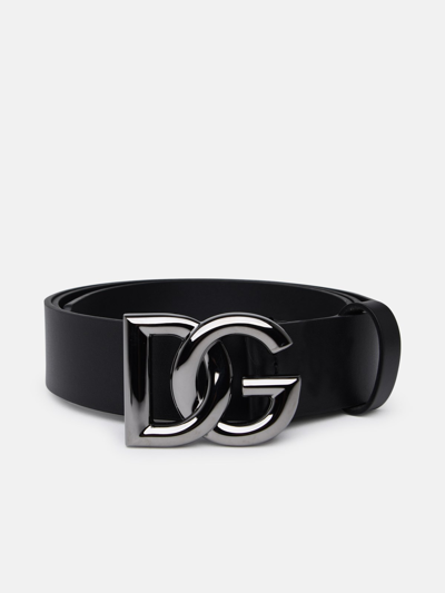 Dolce & Gabbana Black Leather Belt In Black