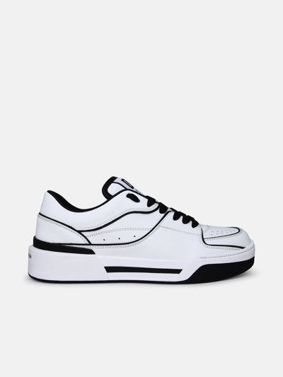 Shop Dolce & Gabbana New Roma White Leather Sneakers