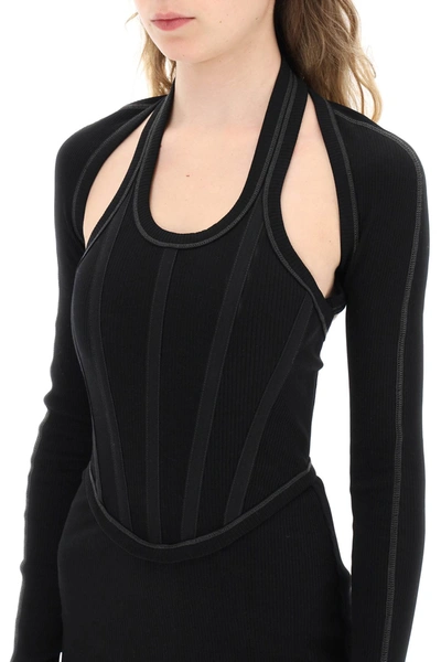 Shop Dion Lee Modular Corset Minidress In Cotton Rib