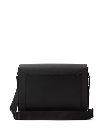 Shop Burberry Medium Alfred Leather Messenger Bag In Black