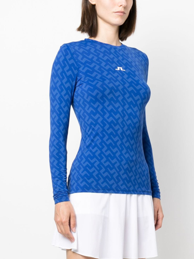 J. Lindeberg Logo-print Compression Top In Blue