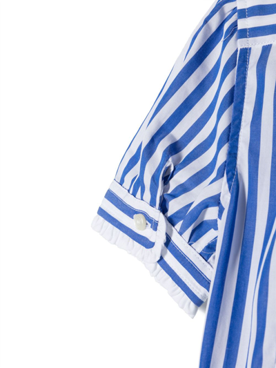 Shop Ralph Lauren Belted Striped Poplin Shirtdress In White