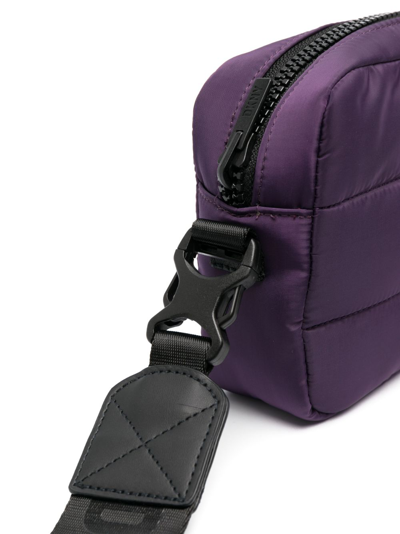 Shop Dkny Reversible Padded Crossbody Bag In Purple