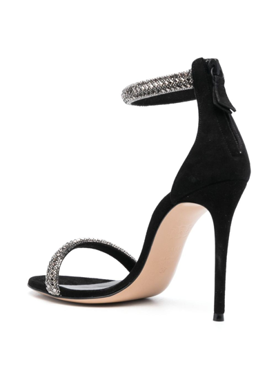 Shop Casadei Scarlet Stratosphere 100mm Crystal-embellished Sandals In Black