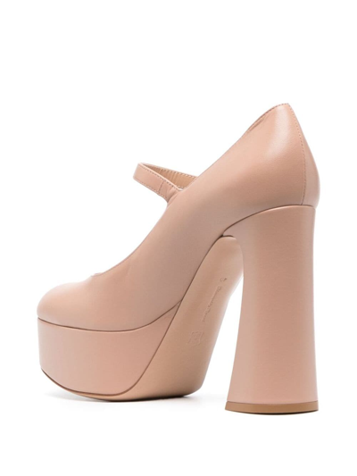 Gianvito Rossi Mary Jane Leather Pumps In Neutrals